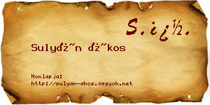 Sulyán Ákos névjegykártya